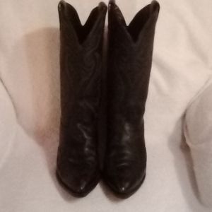 Women's Black Leather Cowboy Boots - Code West